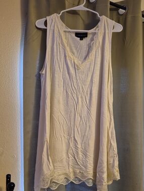Lane Bryant Cream Lace-Trim Sleeveless Camisole